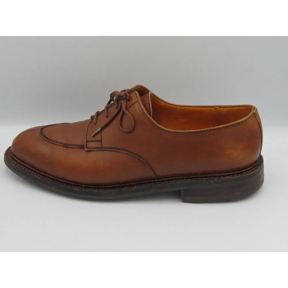 vintage J.M. Weston Brown Split Toe Derby Mens 9D French Leather Old Money